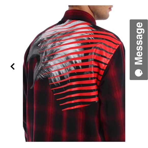 MARCELO BURLON iamens eagle print plaid check shirt - Picture 13 of 14
